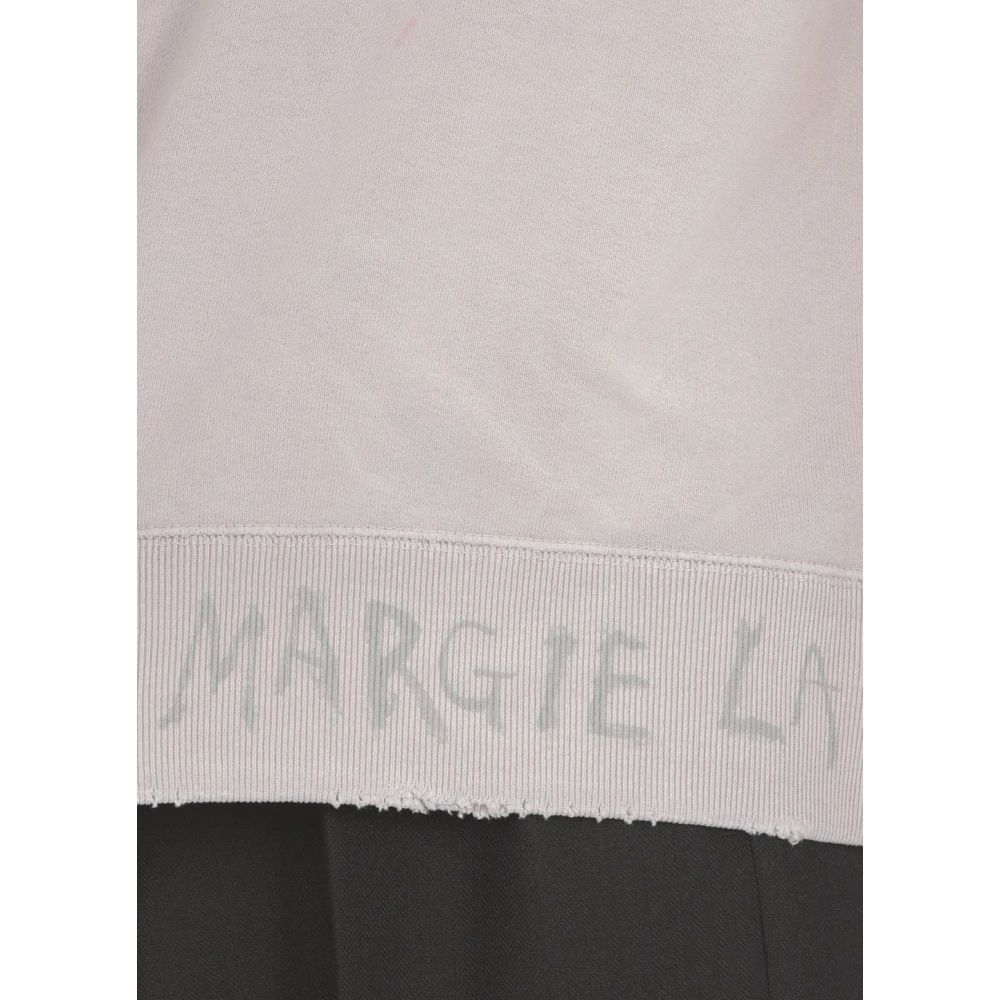 Maison Margiela Paarse Katoenen Sweatshirt met Contrasterend Logo Purple Heren
