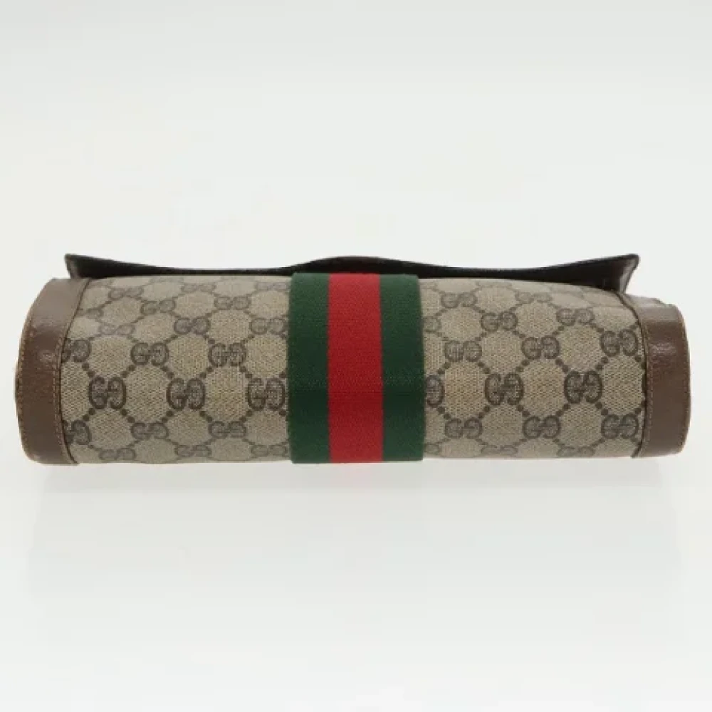 Gucci Vintage Pre-owned Leather clutches Beige Dames