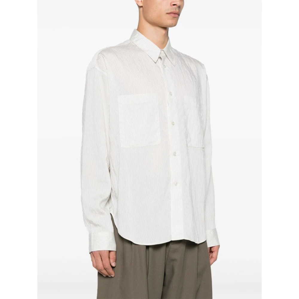 Studio Nicholson Gestreept Poplin Overhemd White Heren
