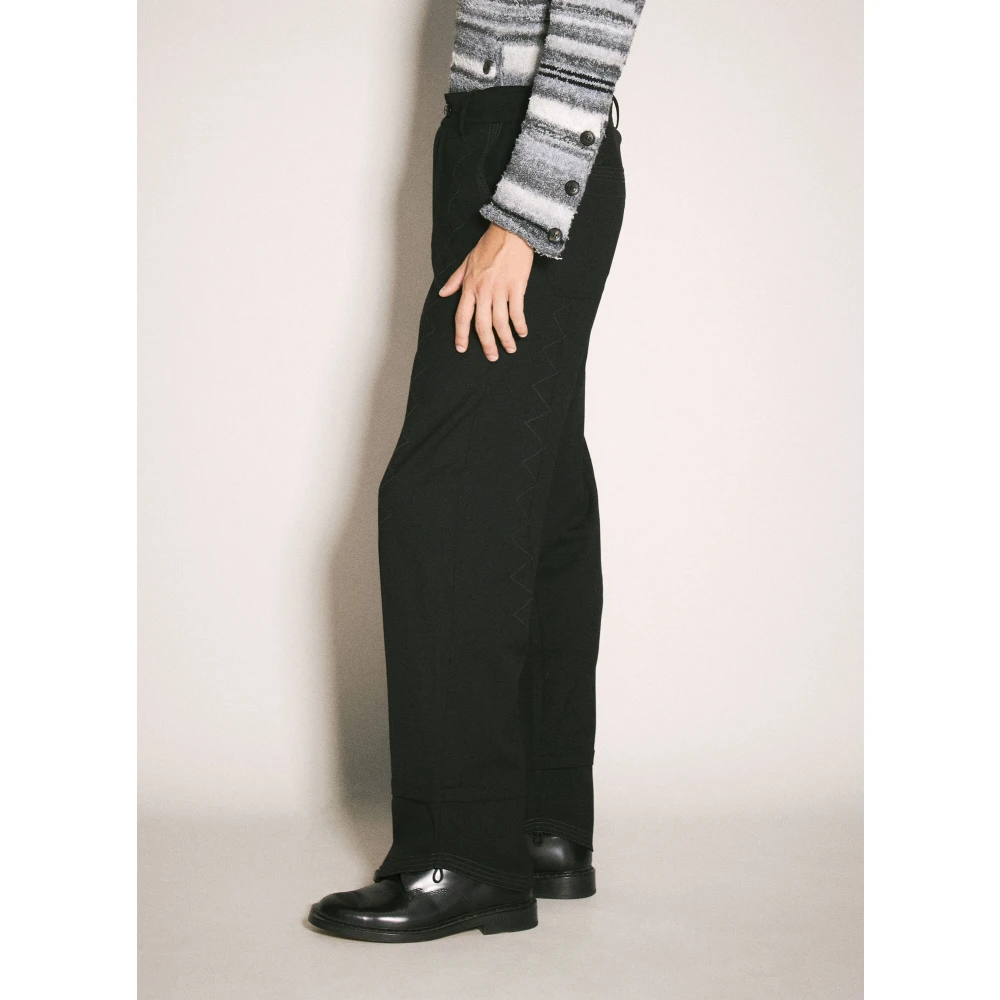 Kiko Kostadinov Zig Zag Wollen Broek Black Heren