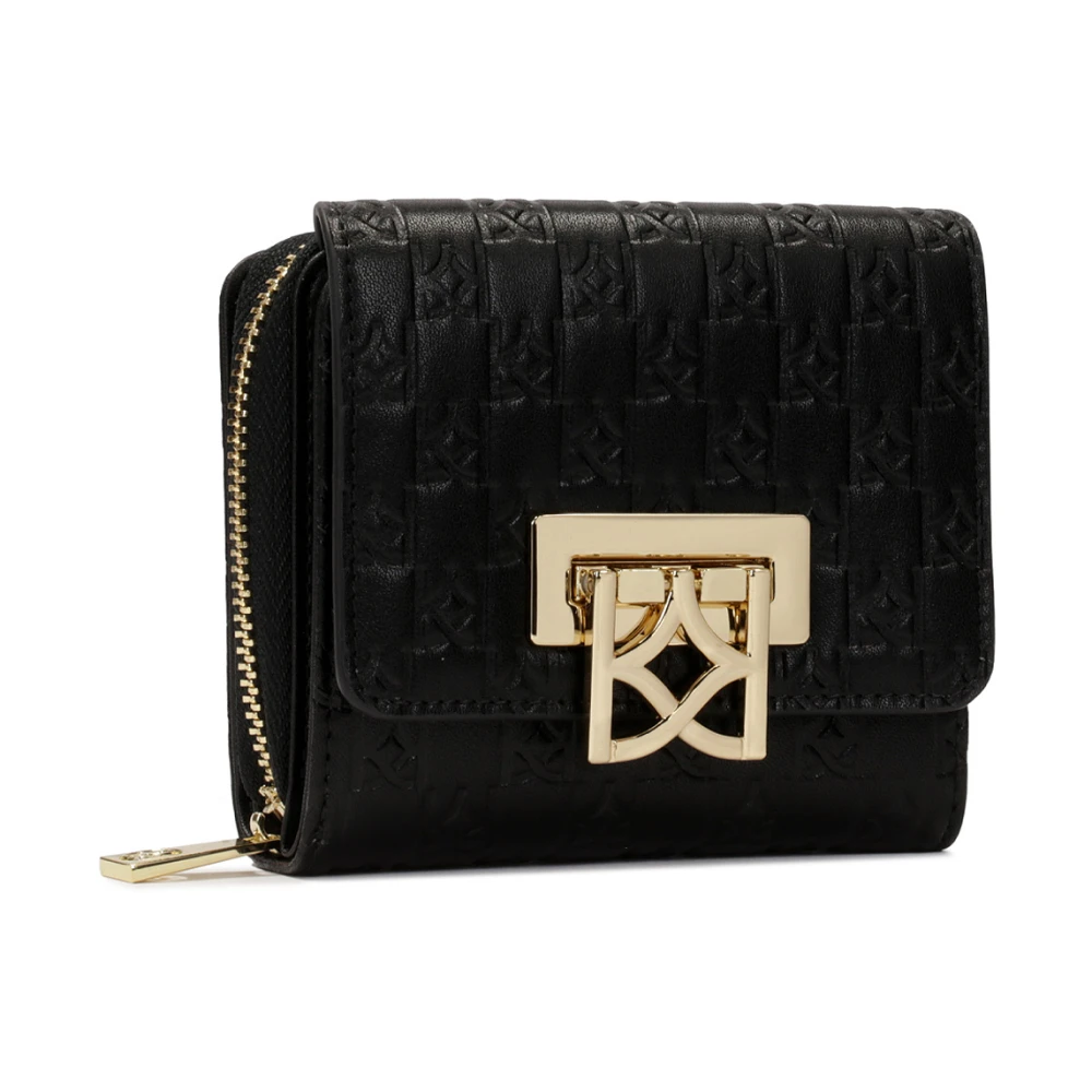 Kazar Kleine portemonnee voor vrouwen met reliëf monogrammen Black Dames