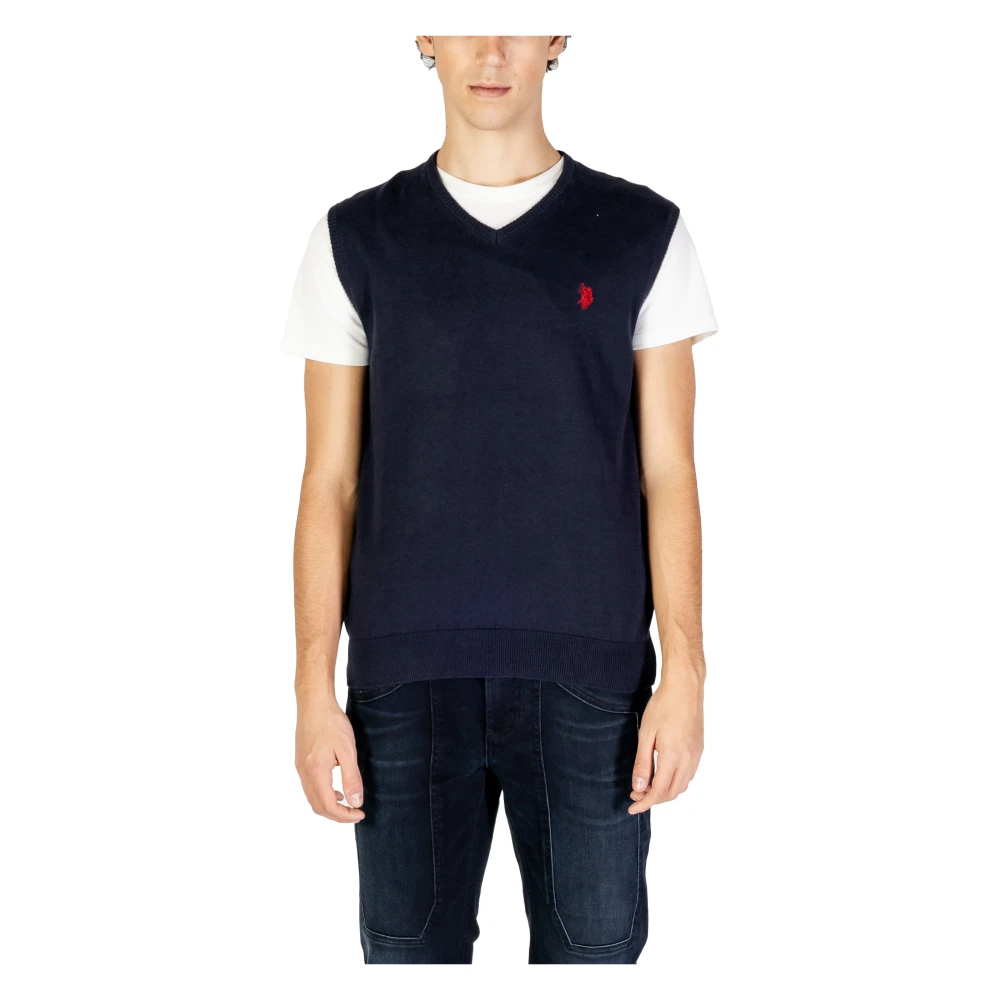 U.s. Polo Assn. Męski Niebieski Swetry, Mężczyzna,, Kaszmir, Męska Odzież Dzianinowa Na Jesień/Zimę Extra Duży