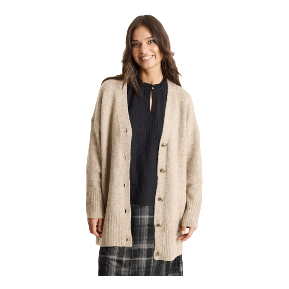 In Front Women's Beige Mae Knit Cardigan - Cardigans - M/L - Knitwear