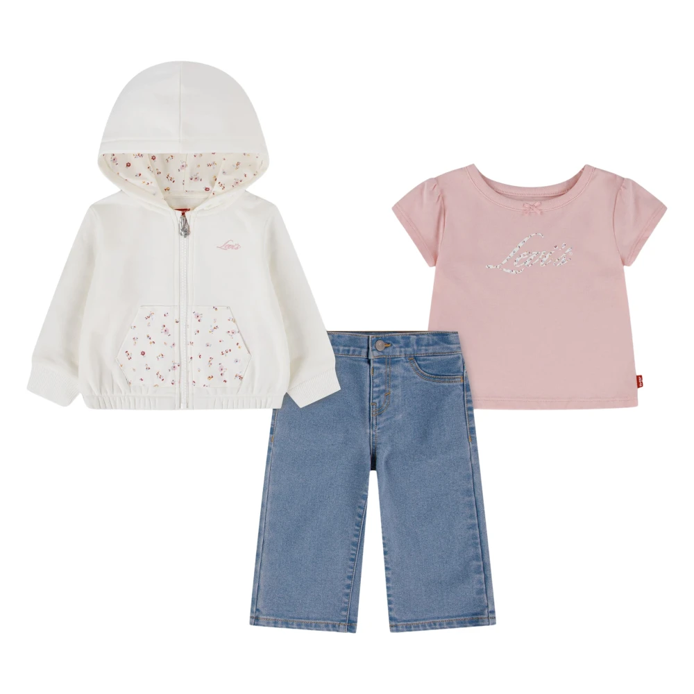 Levi's , Kids Sets, Unisex, Multicolor, 12 M | 80 Cm, Lvg Hoodie Ss Tee Wide Pant - Image 3