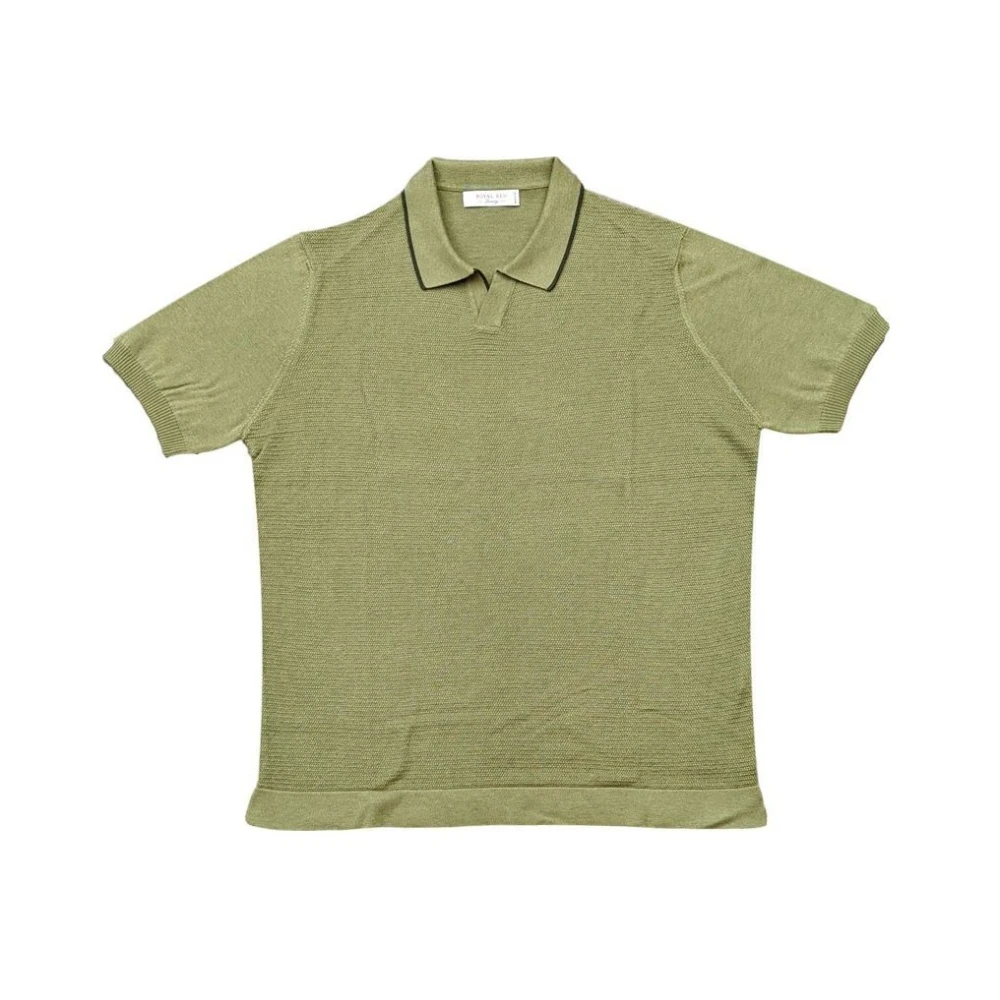 Ferrante Kortärmad Polo Skjorta Crepe Tyg Green, Herr