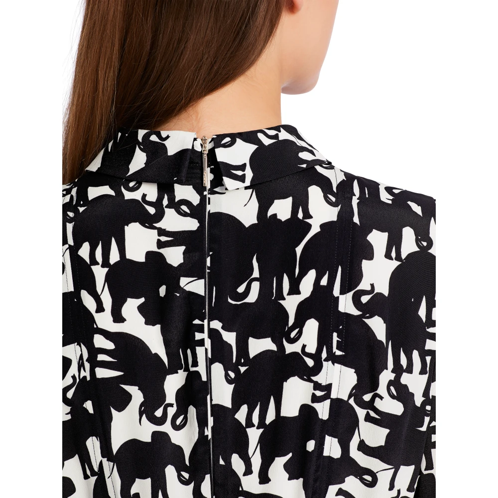 Marc Cain Zijden jurk met olifantenprint Multicolor Dames