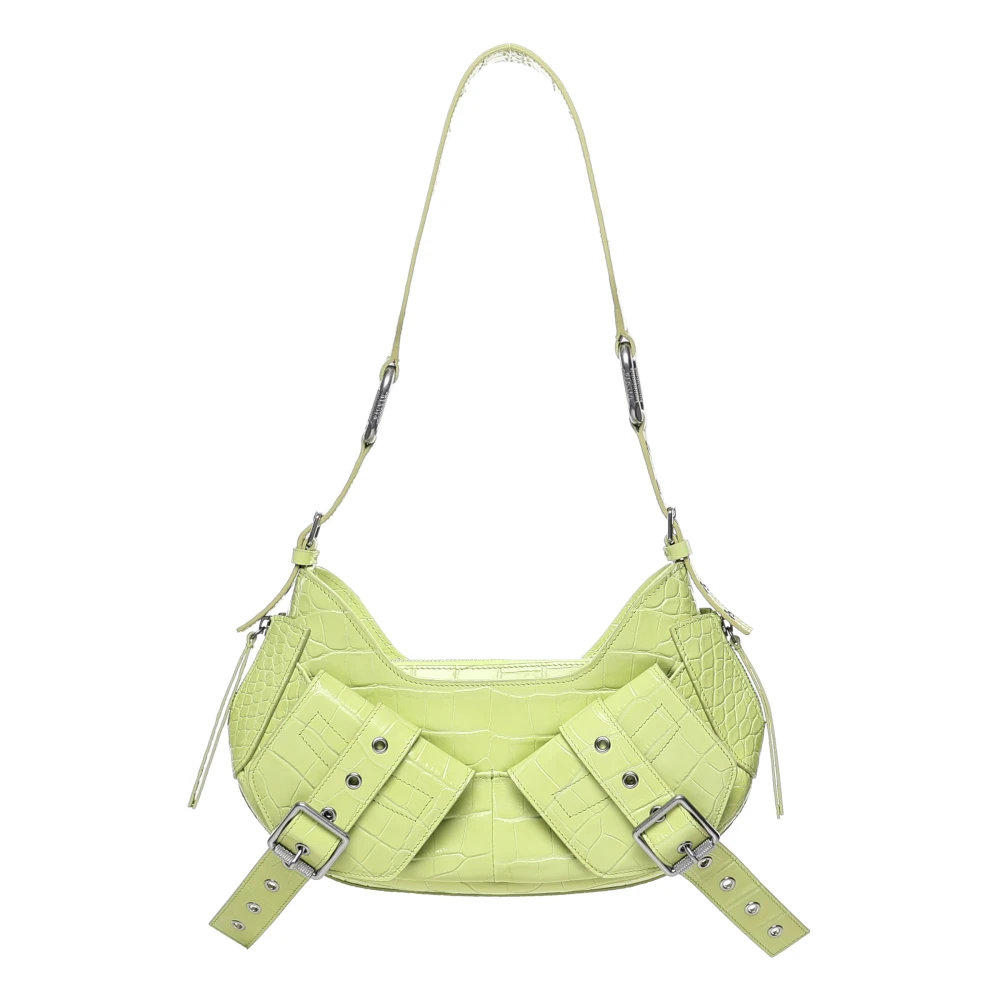 Biasia Kiwi Leren Schoudertas met Banddetail Green Dames