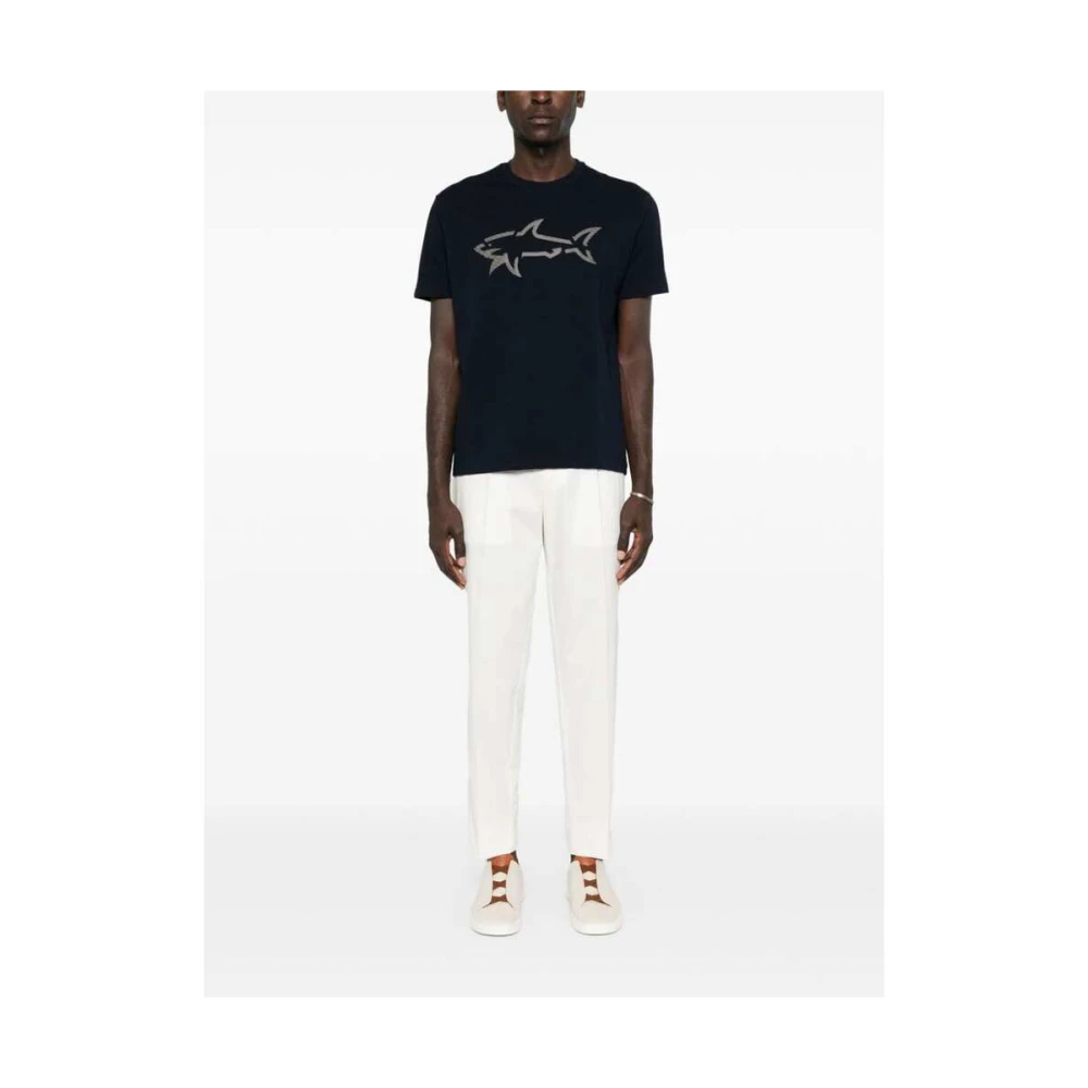 PAUL & SHARK Blauw Logo Print T-shirt Blue Heren