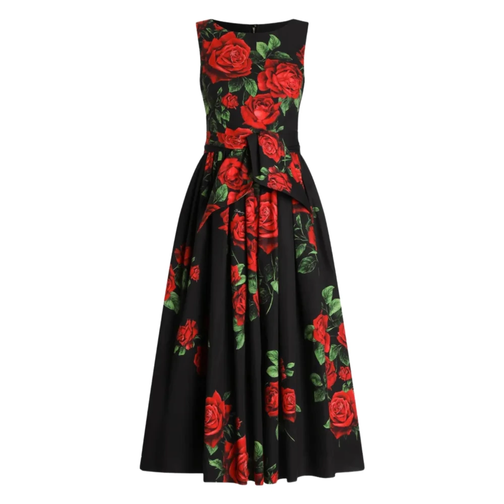 Dolce&Gabbana Women's Multicoloured Floral Cotton Midi Dress UK Size 8 - Mytheresa - Image 2