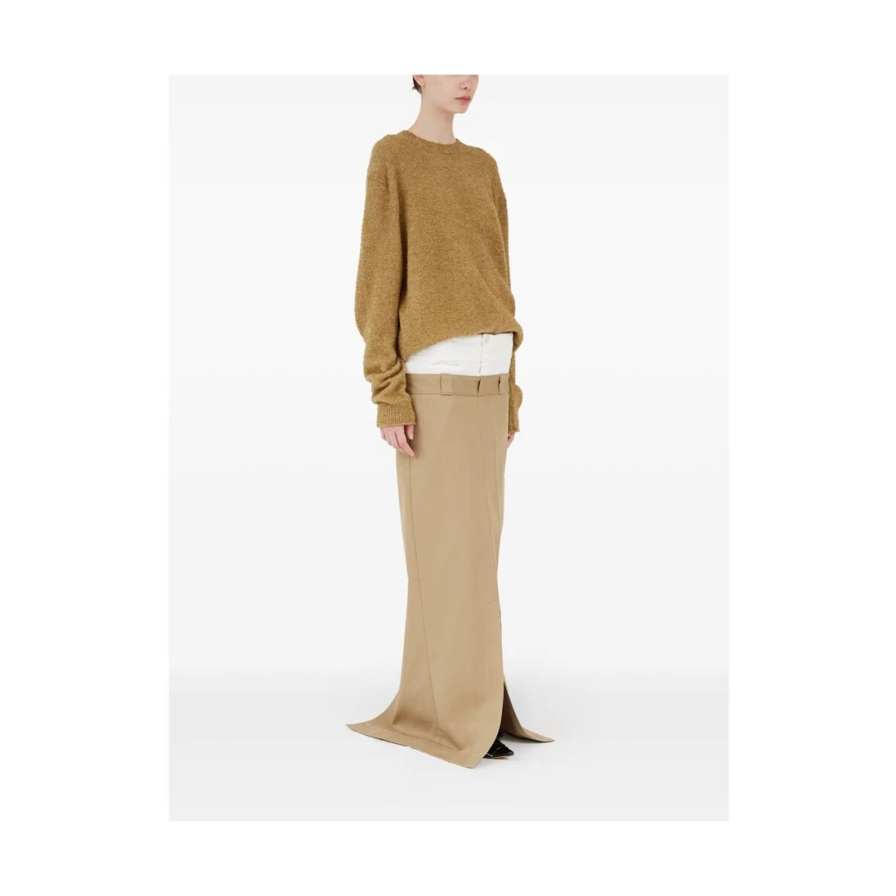 Maison Margiela Beige Katoenmix Voorknoop Rok Beige Dames
