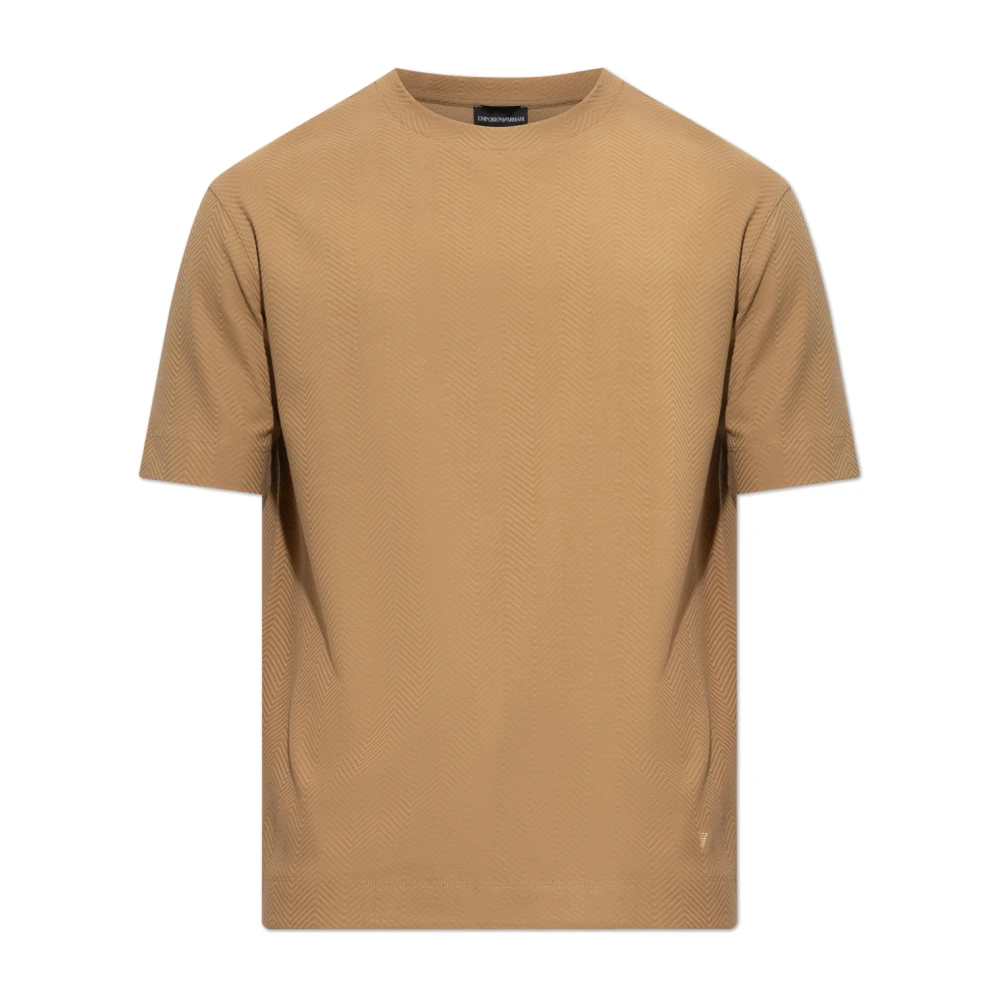 Emporio Armani Camiseta Con Logo Tops Hombre Marrón Xl