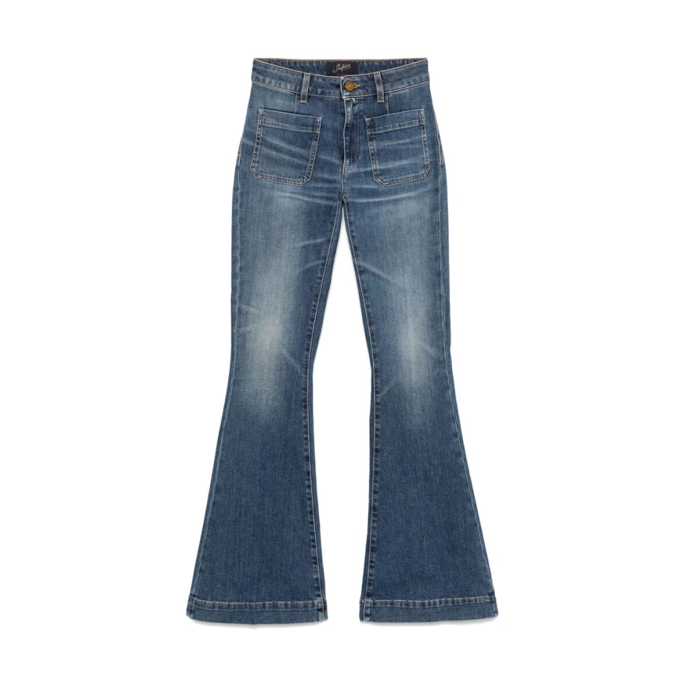 Seafarer Blauwe denim jeans met knopen aan de voorkant Blue Dames