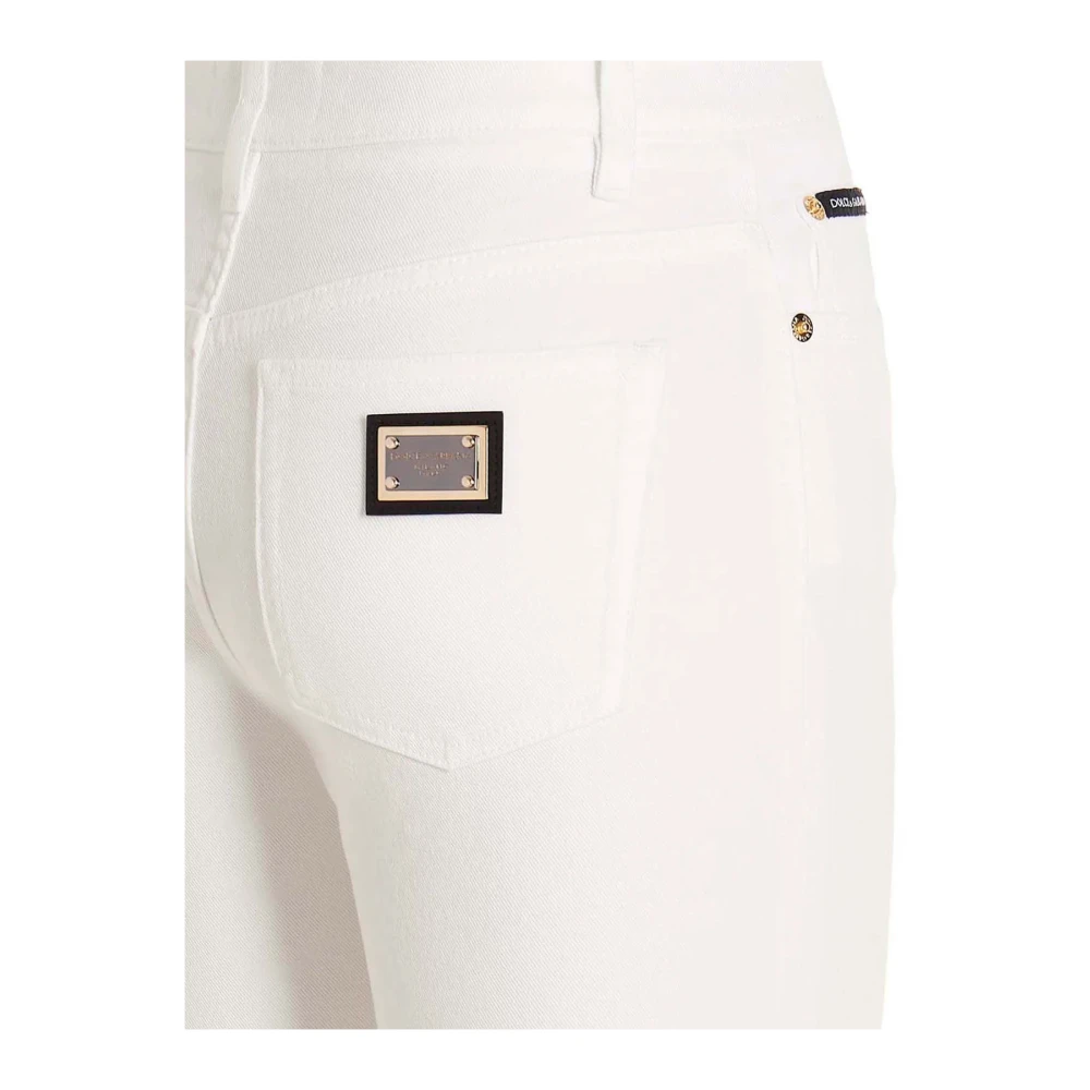 Dolce & Gabbana Audrey Denim Stretch Jeans met Bandjes White Dames