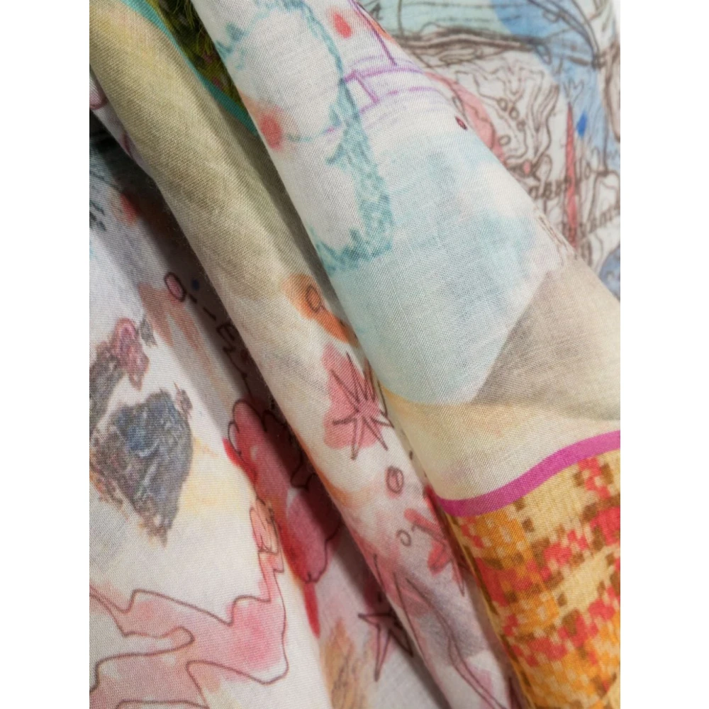 Faliero Sarti Grafisch Bedrukte Sjaal Multicolor Dames