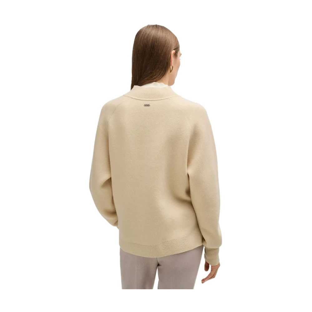 Hugo Boss Zachte Beige Gebreide Trui Beige Dames
