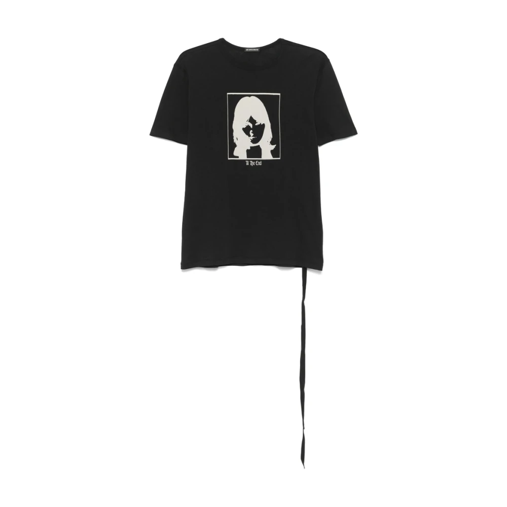 Ann Demeulemeester Zwart Grafisch Print Korte Mouw T-shirt Black Heren