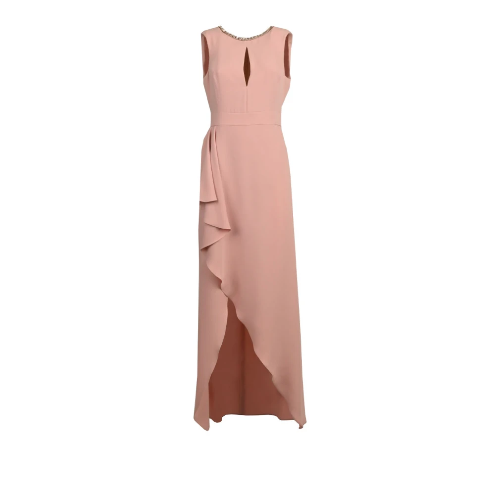 Kocca Elegante Asymmetrische Lange Jurk Pink Dames