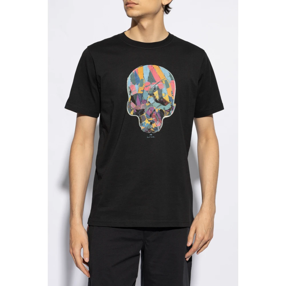 PS By Paul Smith Bedrukt T-shirt Black Heren