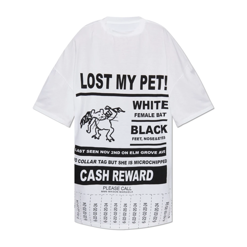 MM6 Maison Margiela Oversize T-shirt met print White Dames