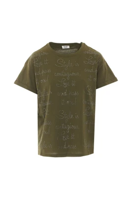 T-shirt med strassdetaljer