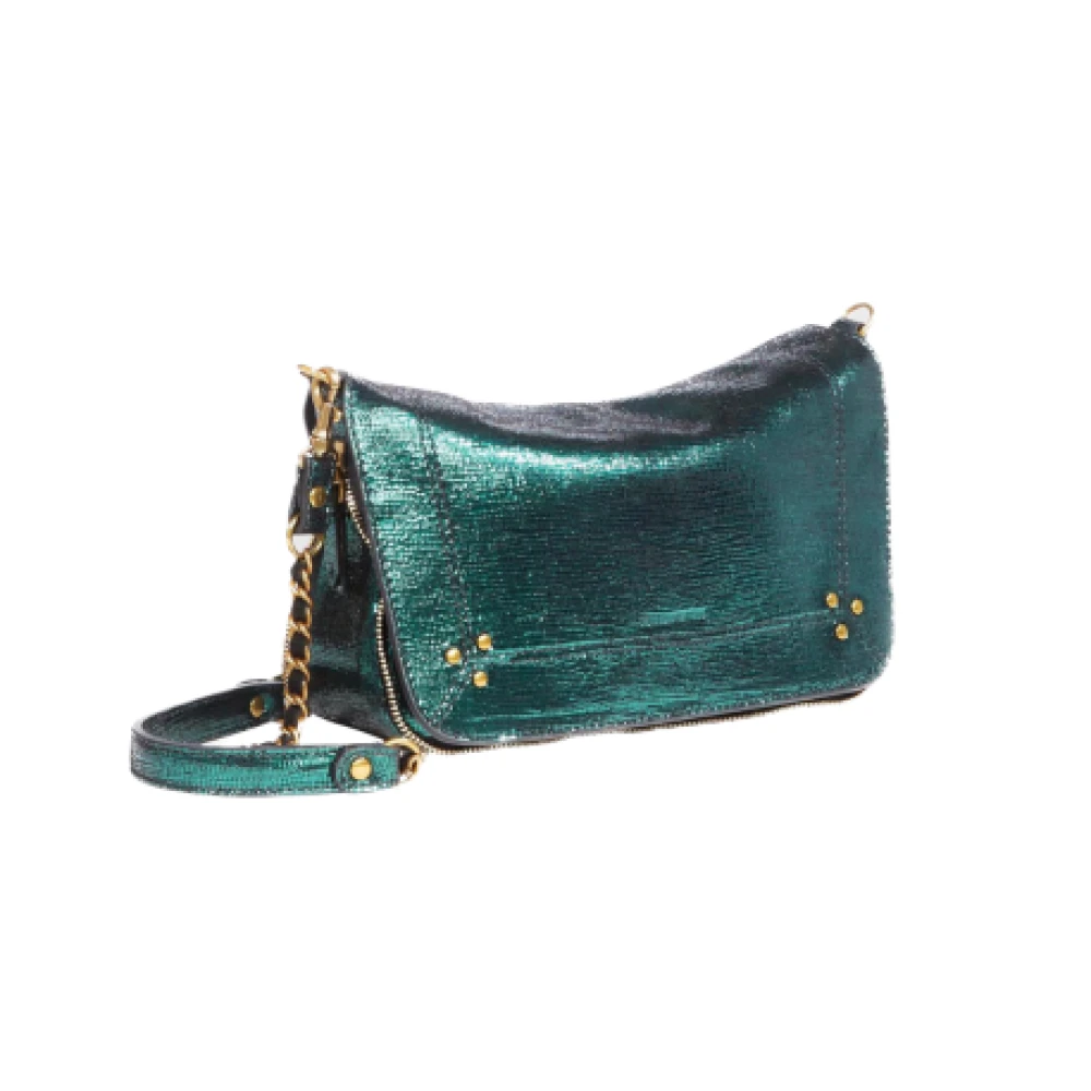 Jérôme Dreyfuss Lamé Leren Crossbody Tas Green Dames