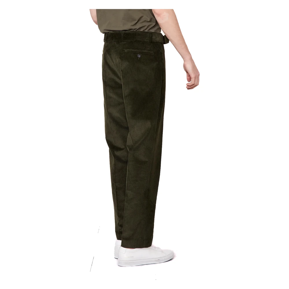Officine Générale Groene Broek Gladde Voorkant Pasvorm Green Heren