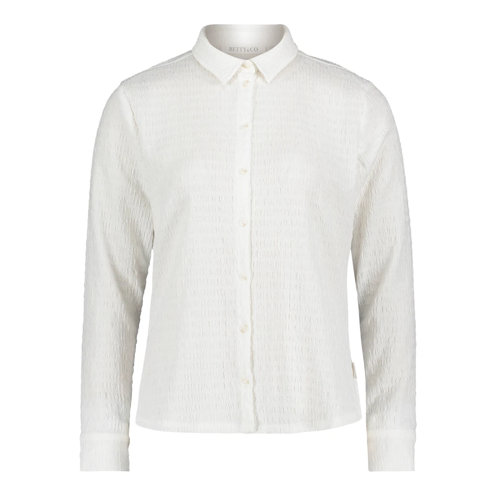 Betty & Co Blouse shirt met kraag White Dames