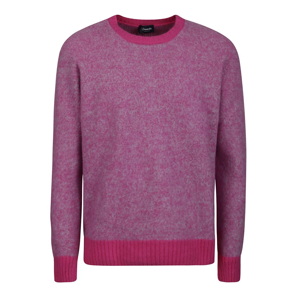 Drumohr Roze Wol Ronde hals Trui Pink Heren