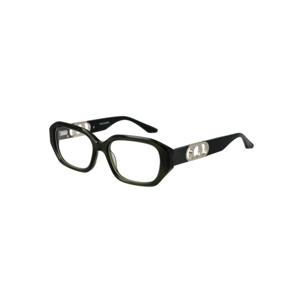 Trussardi Women's Green Glasses, One Size, Elegant Rectangular Glasses Frame
