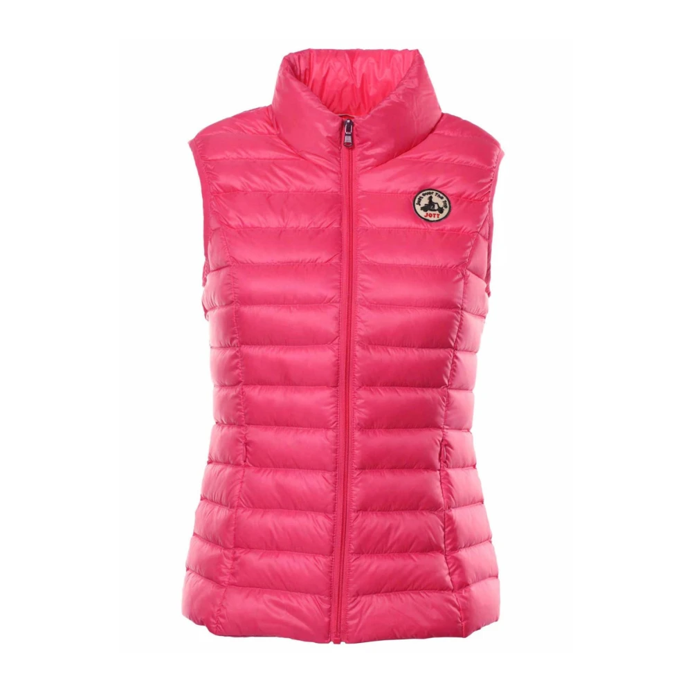 Jott Seda Mouwloze Gewatteerde Jas Pink Dames