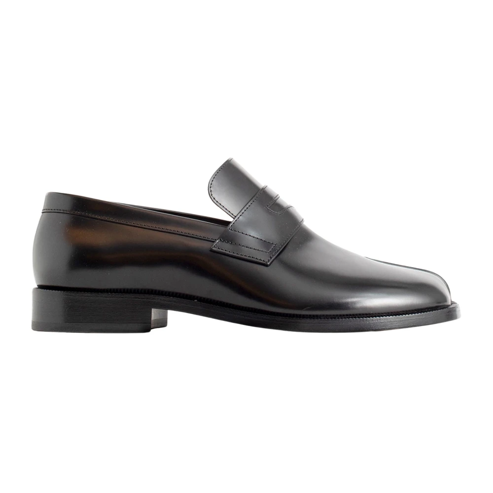 Maison Margiela Svart Läder Tabi Tå Moccasin Black, Herr