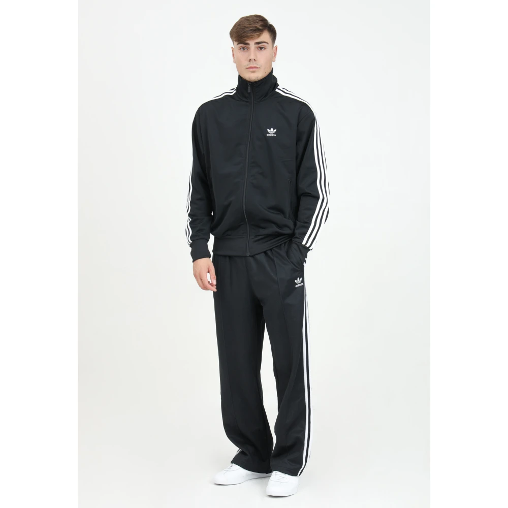 adidas Originals Zwarte Sportieve Baggy Fit Firebird Broek Black Heren