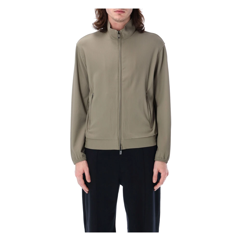 Emporio Armani Canneté-effect Blouson Buitenkleding Gray Heren