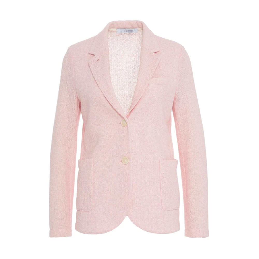 Harris Wharf London Roze Blazer Elegante Frisé Afwerking Pink Dames