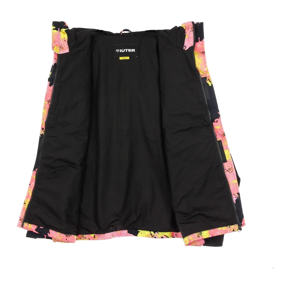 Iuter Zwarte Allover Proefjas met Verstelbare Capuchon Multicolor Heren