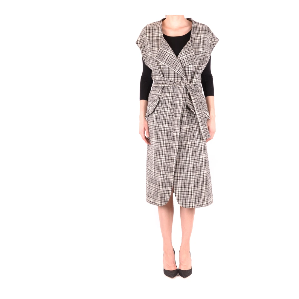 Alysi Women's Gray Belted Coats, S, Coat 158936A8245