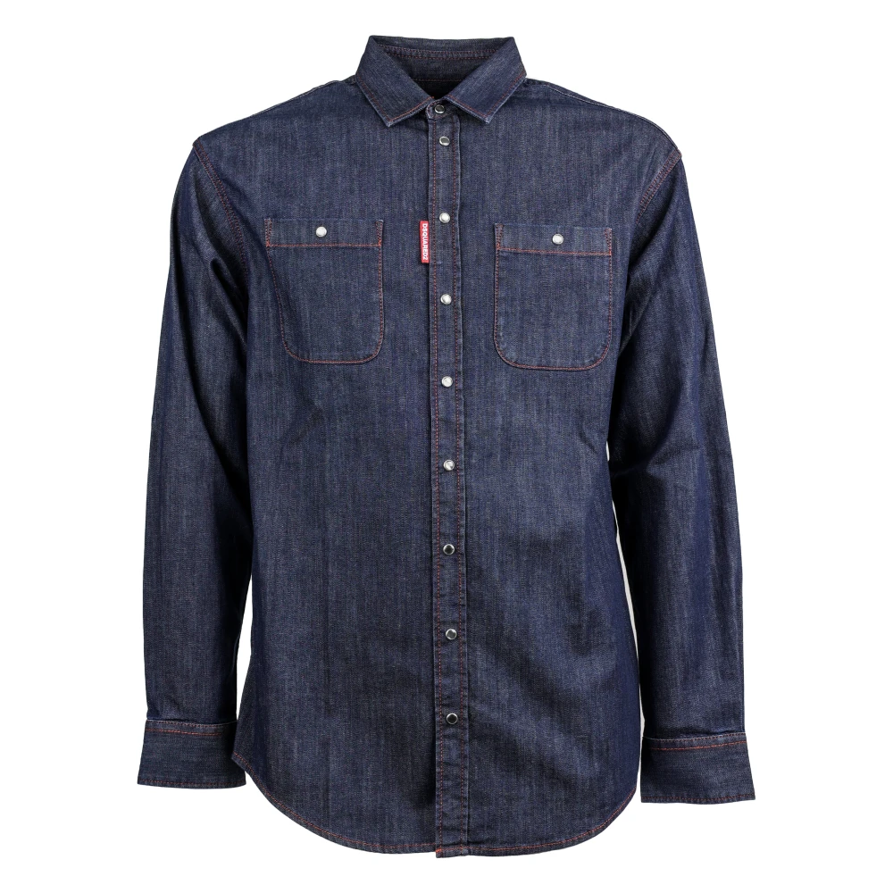 Dsquared2 Denim Overhemd Blue Heren