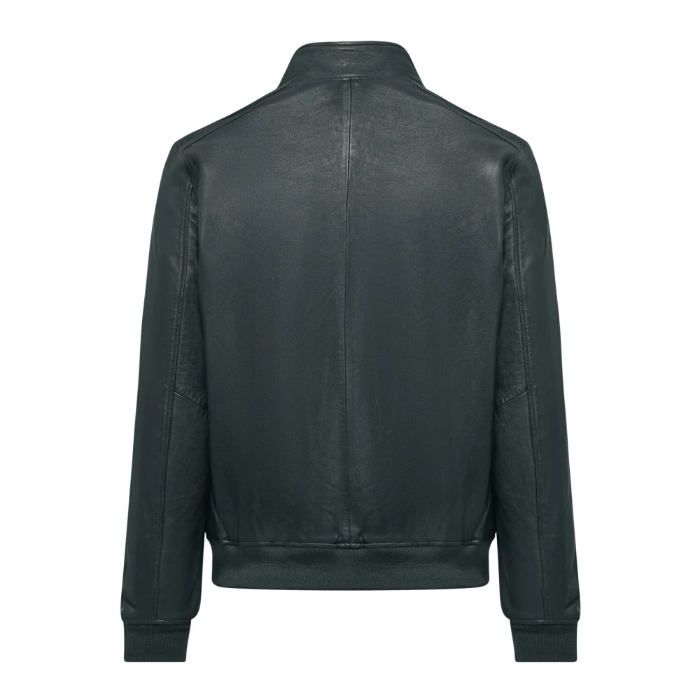 BomBoogie Friz Leren Jas Green Heren