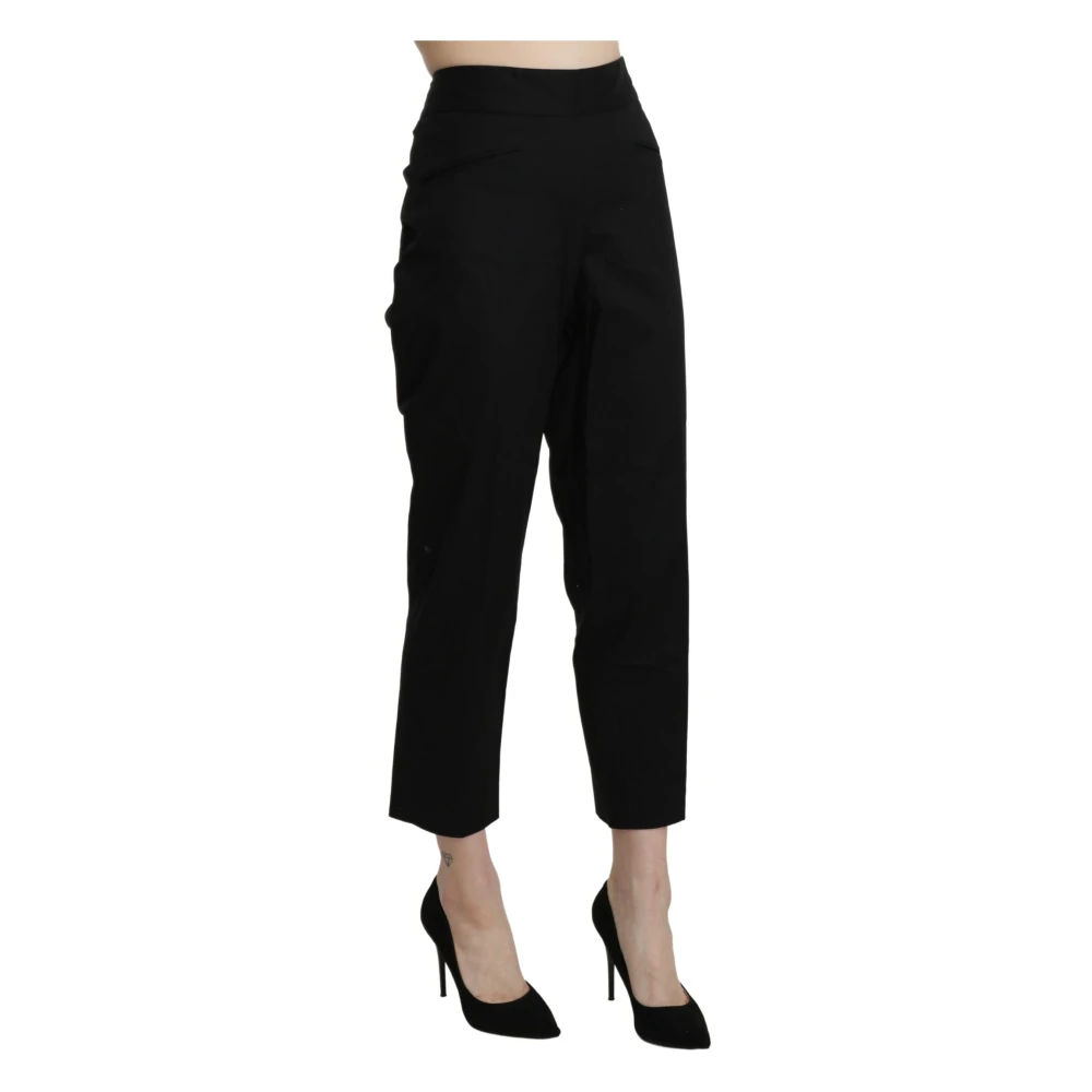 Bencivenga Elegante High-Waisted Cropped Broek Black Dames