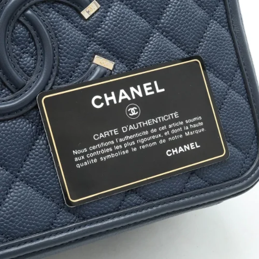 Chanel Vintage Pre-owned Leather handbags Blue Dames