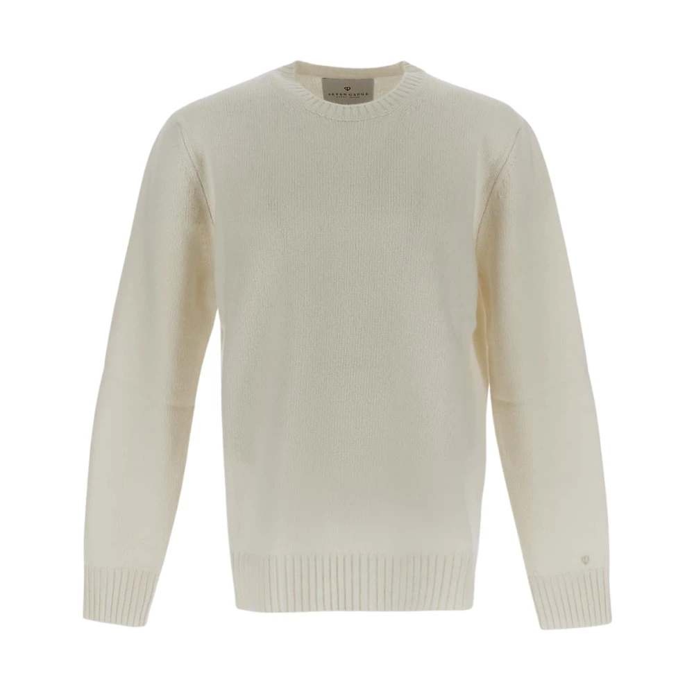 Seven Gauge Wollen Crewneck Sweater Beige Heren