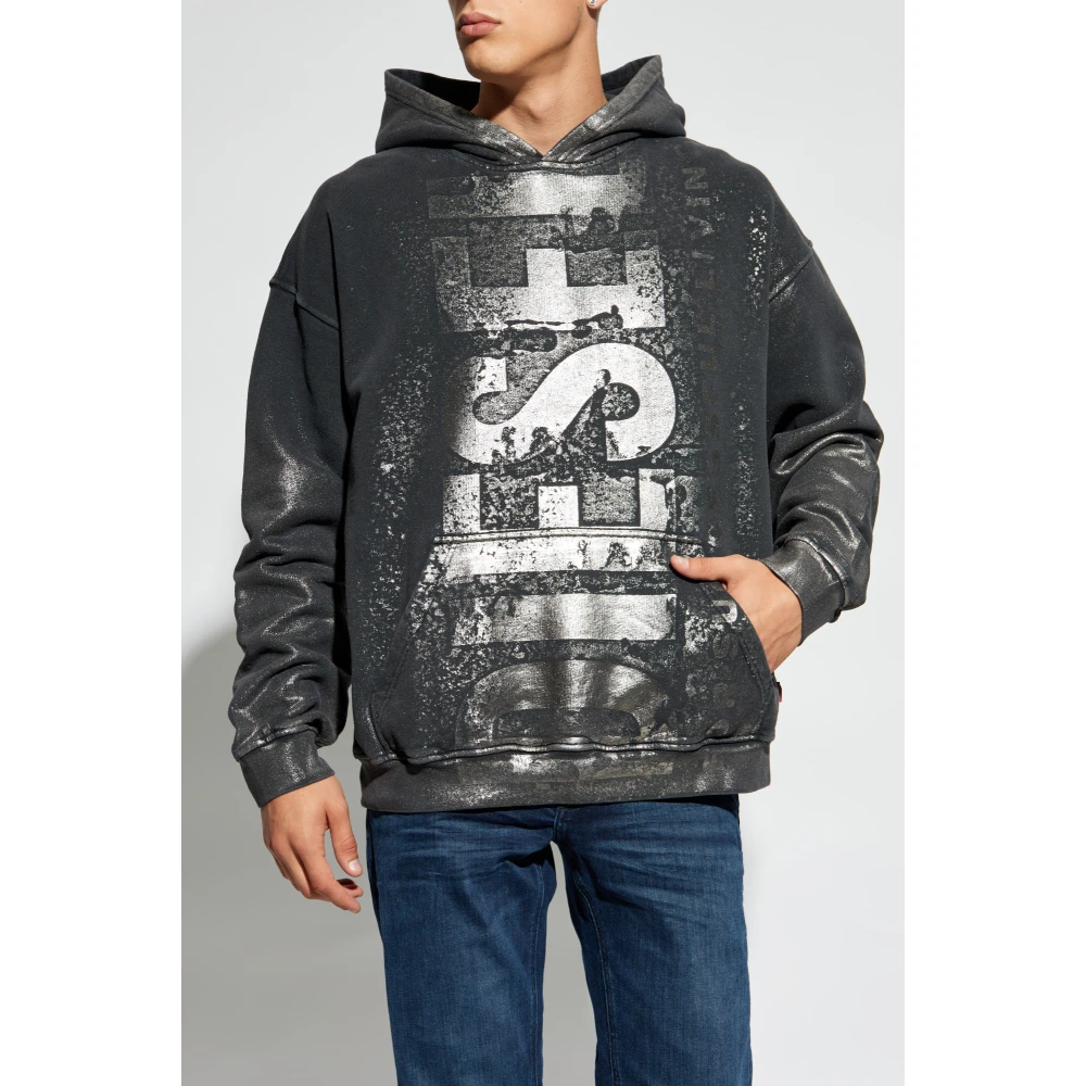 Diesel Hoodie S-Boxt-Hood-Q6 Black Heren