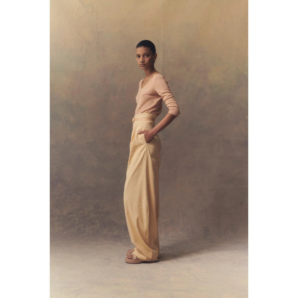 Cortana Mira hoog getailleerde licht perzikkleurige broek Yellow Dames