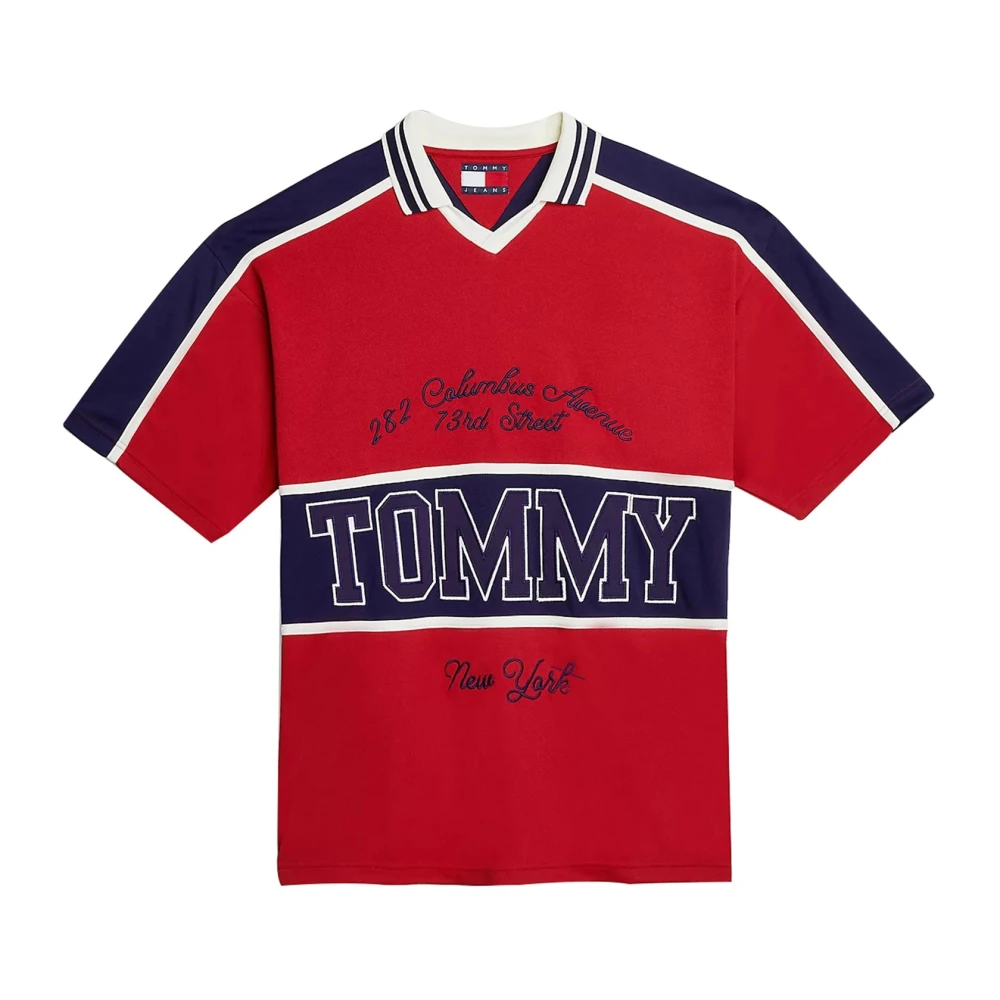 Tommy Hilfiger Unisex Polo Shirt met Color Block Red Dames