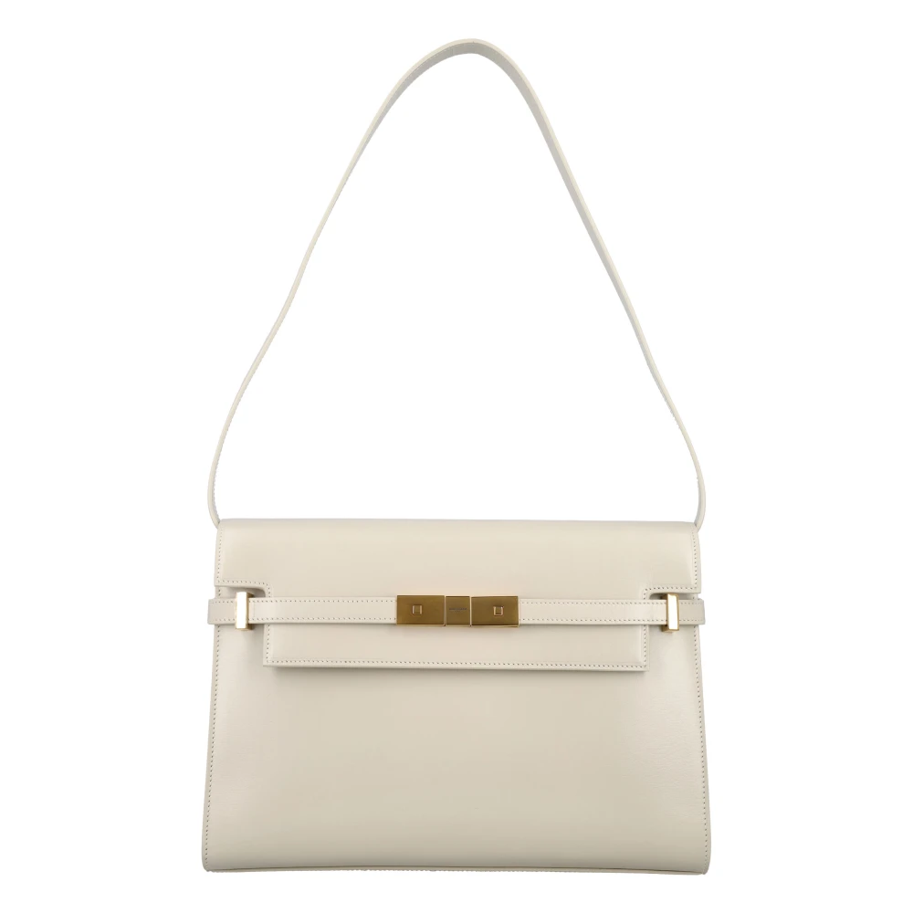 Saint Laurent Manhattan Medium Handtas Beige Dames