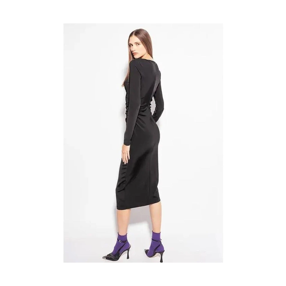 pinko Neopreen Lange Jurk met Slim Fit Black Dames