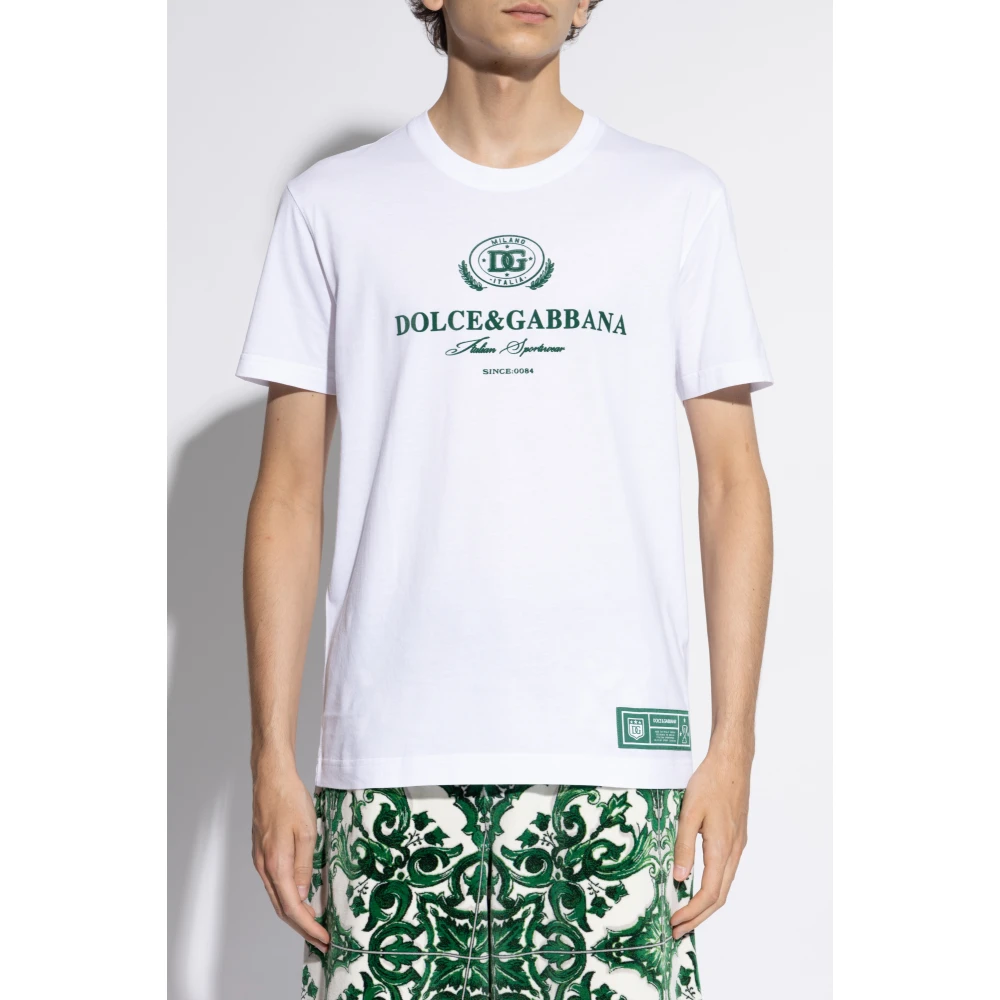 Dolce & Gabbana T-shirt met print White Heren