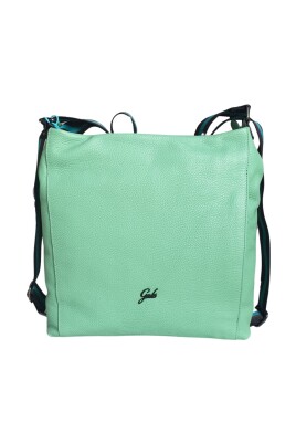 green-hammered-leather-shoulder-bag