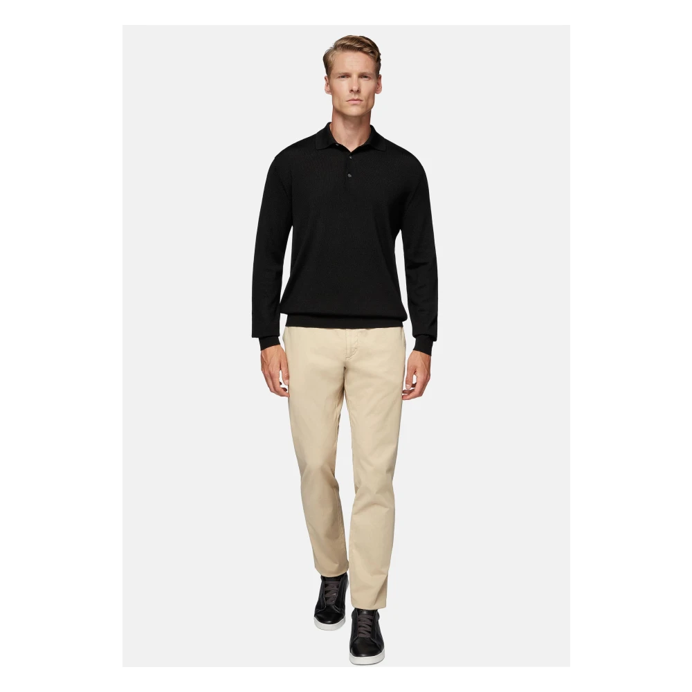 Boggi Milano Stretch Gabardine Katoenen Broek Blue Heren