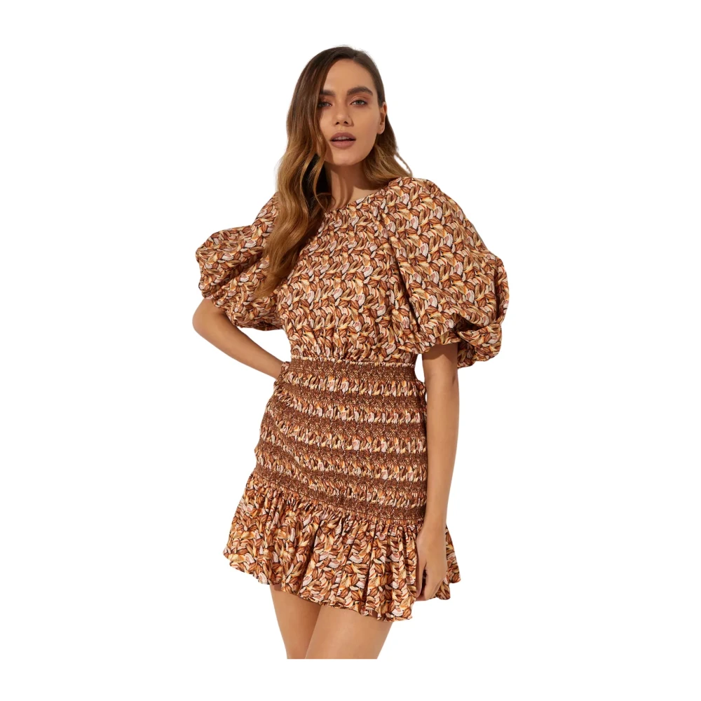Acler Gestreepte Mini Jurk Brooks Brown Dames
